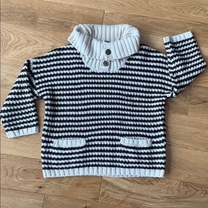 Caslon brown striped soft knit cowl neck sweater